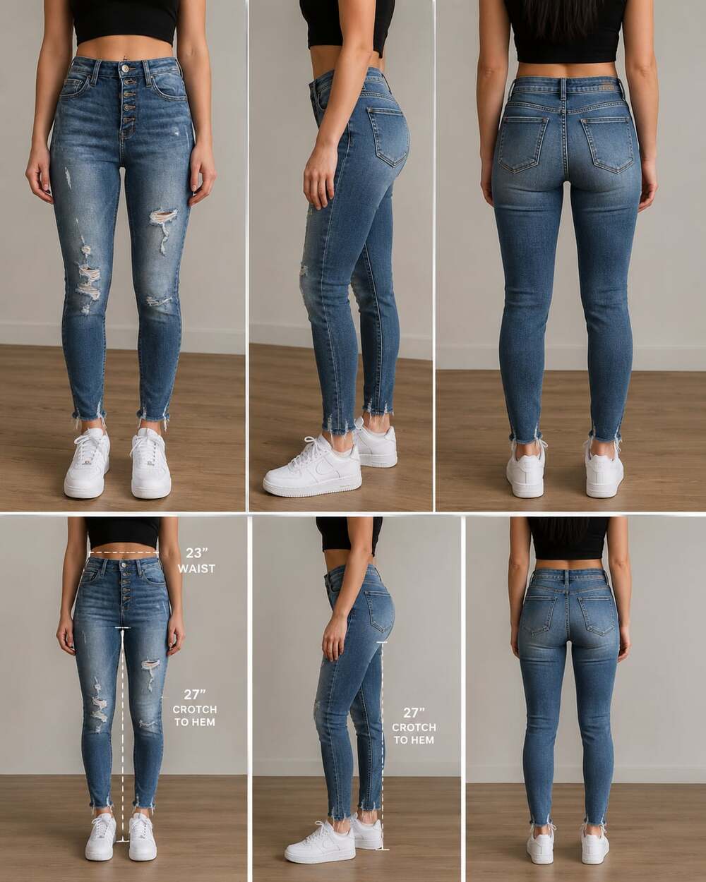 KanCan High Rise Distressed Ankle Skinny Jeans